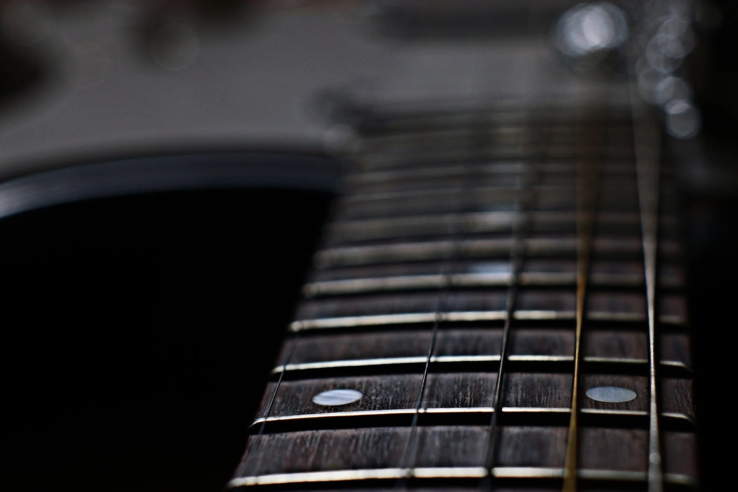 Guitar strings close-up